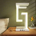 Anti-Gravity Wireless Charging Table Lamp - Magnetic Levitating Desk Lamp with Touch Control, USB Charging Ports, Modern Minimalist Design